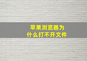 苹果浏览器为什么打不开文件