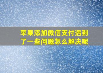 苹果添加微信支付遇到了一些问题怎么解决呢