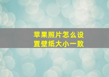 苹果照片怎么设置壁纸大小一致