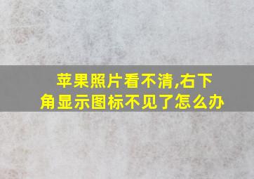 苹果照片看不清,右下角显示图标不见了怎么办