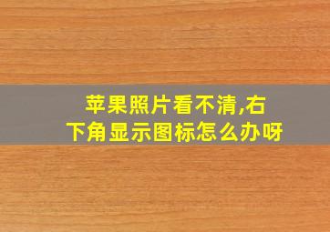 苹果照片看不清,右下角显示图标怎么办呀