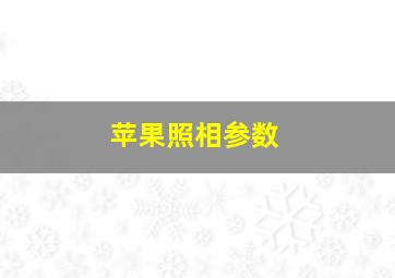 苹果照相参数