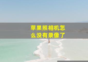 苹果照相机怎么没有录像了