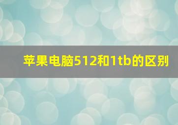 苹果电脑512和1tb的区别