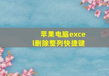 苹果电脑excel删除整列快捷键