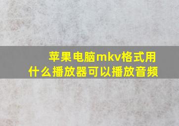 苹果电脑mkv格式用什么播放器可以播放音频