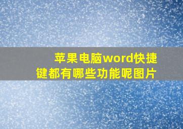 苹果电脑word快捷键都有哪些功能呢图片