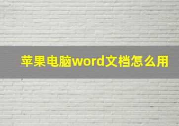 苹果电脑word文档怎么用