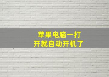 苹果电脑一打开就自动开机了