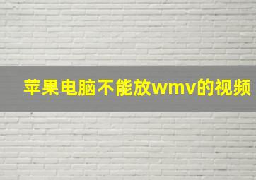 苹果电脑不能放wmv的视频