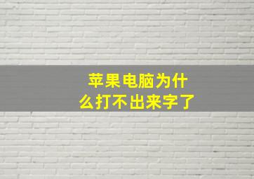 苹果电脑为什么打不出来字了