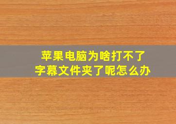 苹果电脑为啥打不了字幕文件夹了呢怎么办