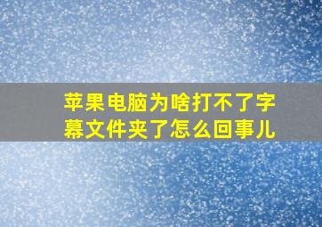 苹果电脑为啥打不了字幕文件夹了怎么回事儿