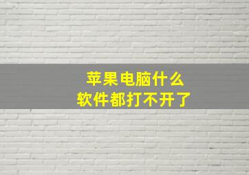 苹果电脑什么软件都打不开了