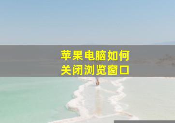 苹果电脑如何关闭浏览窗口