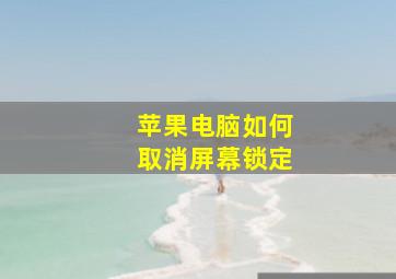 苹果电脑如何取消屏幕锁定