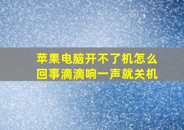 苹果电脑开不了机怎么回事滴滴响一声就关机