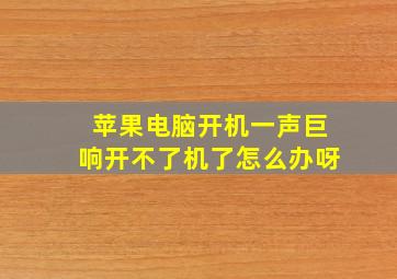 苹果电脑开机一声巨响开不了机了怎么办呀