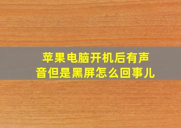 苹果电脑开机后有声音但是黑屏怎么回事儿