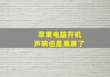 苹果电脑开机声响但是黑屏了