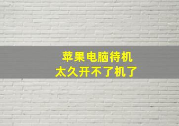 苹果电脑待机太久开不了机了