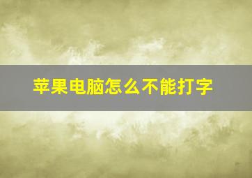 苹果电脑怎么不能打字