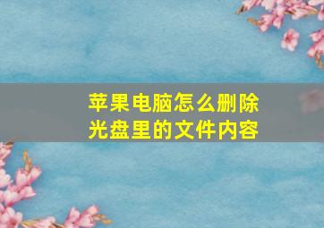 苹果电脑怎么删除光盘里的文件内容