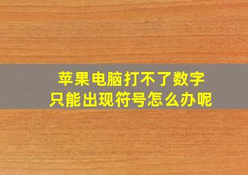 苹果电脑打不了数字只能出现符号怎么办呢