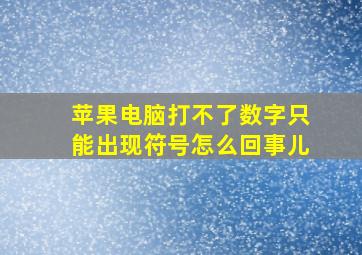 苹果电脑打不了数字只能出现符号怎么回事儿