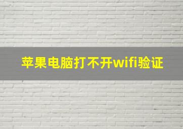 苹果电脑打不开wifi验证