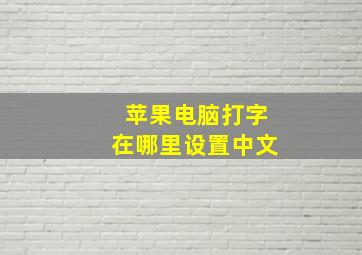 苹果电脑打字在哪里设置中文