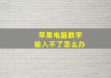 苹果电脑数字输入不了怎么办