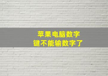 苹果电脑数字键不能输数字了