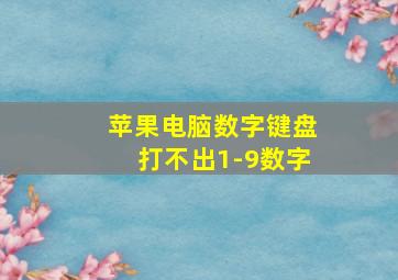 苹果电脑数字键盘打不出1-9数字