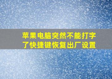 苹果电脑突然不能打字了快捷键恢复出厂设置