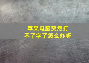 苹果电脑突然打不了字了怎么办呀