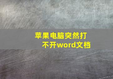 苹果电脑突然打不开word文档