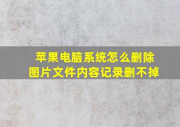 苹果电脑系统怎么删除图片文件内容记录删不掉