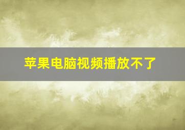 苹果电脑视频播放不了