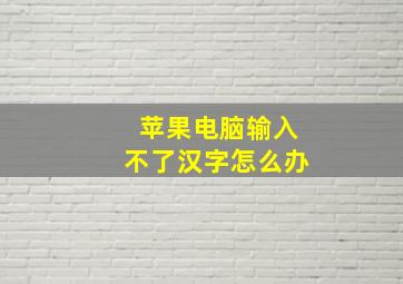 苹果电脑输入不了汉字怎么办