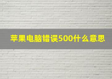 苹果电脑错误500什么意思