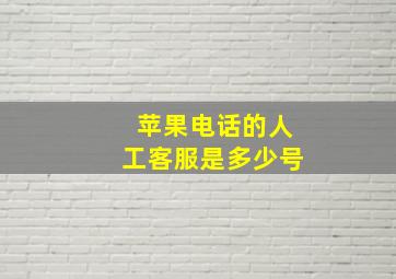 苹果电话的人工客服是多少号