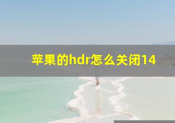 苹果的hdr怎么关闭14