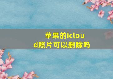 苹果的icloud照片可以删除吗