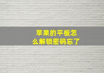 苹果的平板怎么解锁密码忘了