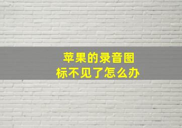 苹果的录音图标不见了怎么办