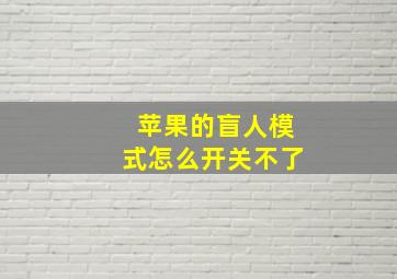 苹果的盲人模式怎么开关不了