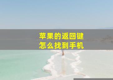 苹果的返回键怎么找到手机