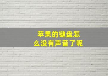 苹果的键盘怎么没有声音了呢