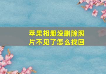 苹果相册没删除照片不见了怎么找回